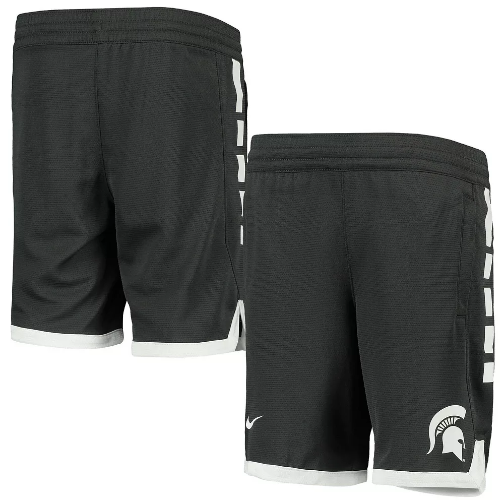 Youth Nike Anthracite Michigan State Spartans Elite Performance Shorts - Image 2