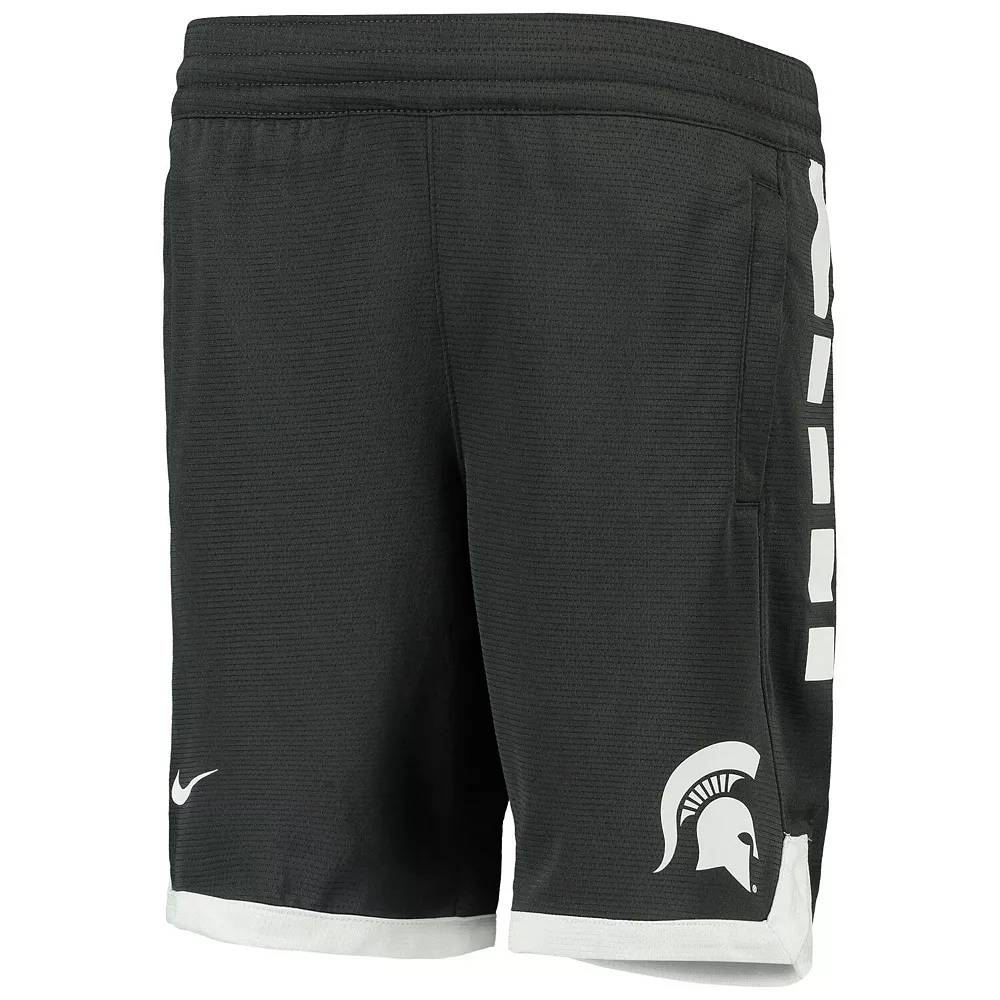 Youth Nike Anthracite Michigan State Spartans Elite Performance Shorts - Image 3