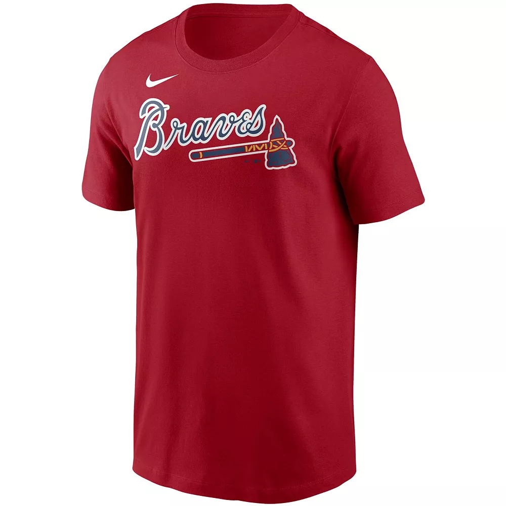 Youth Nike Ozzie Albies Red Atlanta Braves Player Name & Number T-Shirt - Image 3