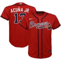 Youth Nike Ronald Acuña Jr. Red Atlanta Braves Alternate Replica Player Jersey