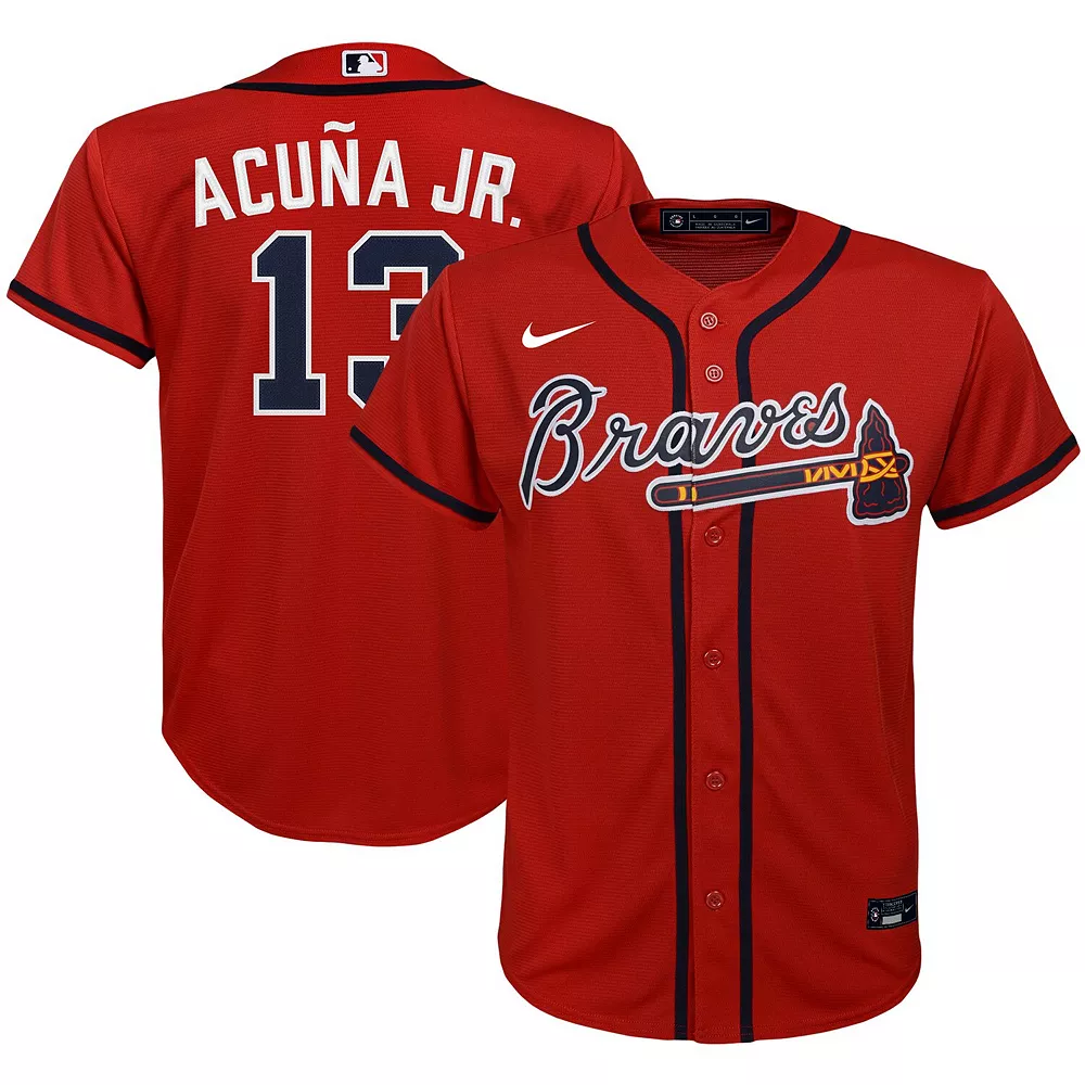 Youth Nike Ronald Acuña Jr. Red Atlanta Braves Alternate Replica Player Jersey