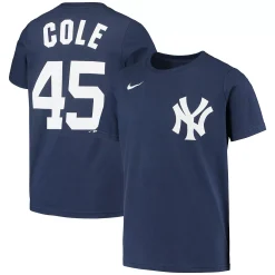 Youth Nike Gerrit Cole Navy New York Yankees Player Name & Number T-Shirt