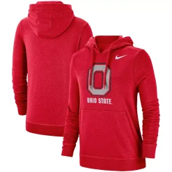 Women's Nike Scarlet Ohio State Buckeyes Team Club Pullover Hoodie