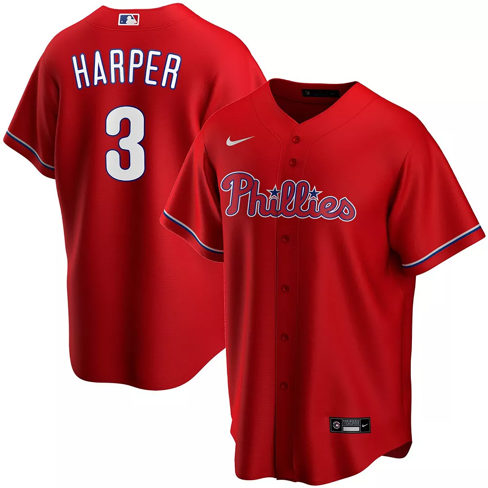 Youth Nike Bryce Harper Red Philadelphia Phillies Alternate Replica Player Jersey - Image 2