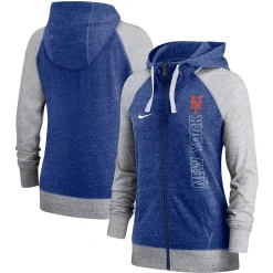 Women's Nike Royal New York Mets In Pocket Gym Vintage Full-Zip Hoodie