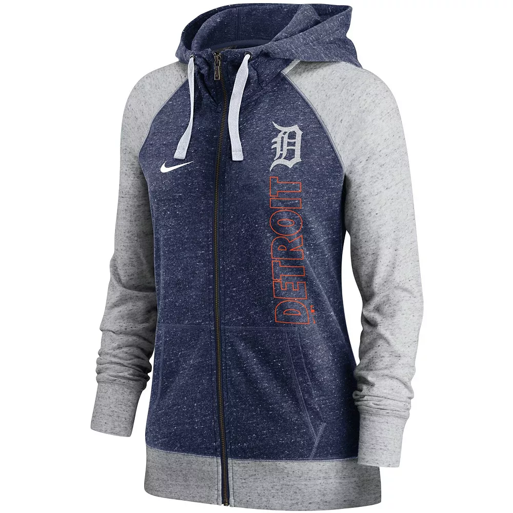 Women's Nike Navy Detroit Tigers In Pocket Gym Vintage Full-Zip Hoodie - Image 3