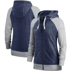 Women's Nike Navy Seattle Mariners In Pocket Gym Vintage Full-Zip Hoodie