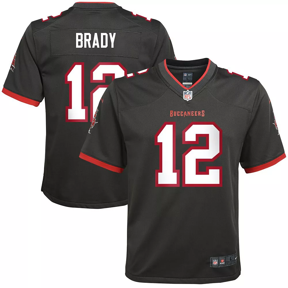 Youth Nike Tom Brady Pewter Tampa Bay Buccaneers Alternate Game Jersey - Image 2