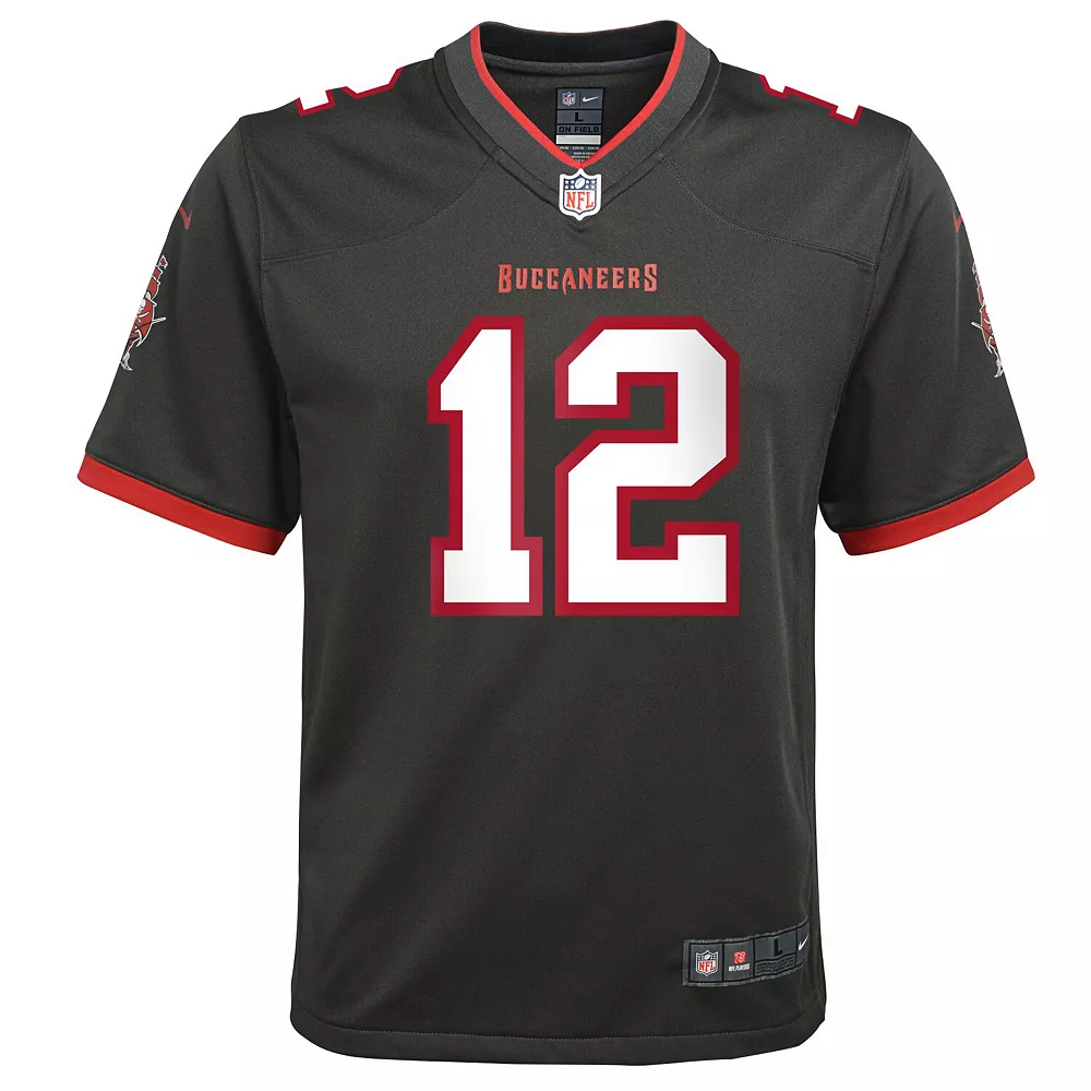 Youth Nike Tom Brady Pewter Tampa Bay Buccaneers Alternate Game Jersey - Image 3
