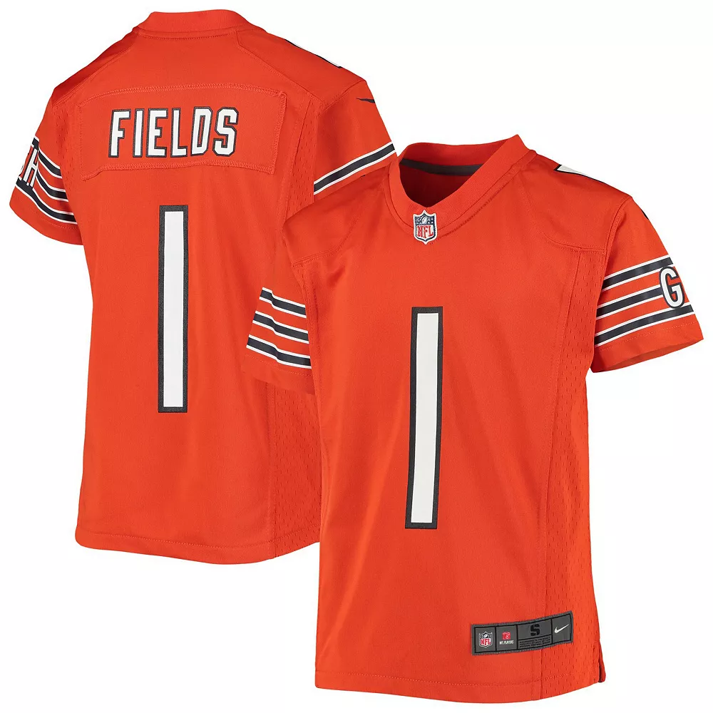 Youth Nike Justin Fields Orange Chicago Bears Game Jersey - Image 2