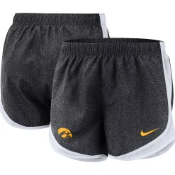 Women's Nike Black/White Iowa Hawkeyes Performance Tempo Shorts
