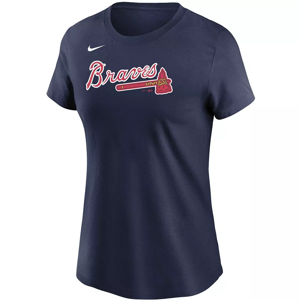 Women's Nike Ronald Acuna Jr. Navy Atlanta Braves Name & Number T-Shirt - Image 3