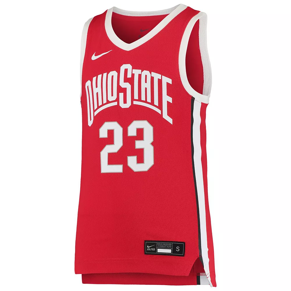 Youth Nike LeBron James Scarlet Ohio State Buckeyes Replica Basketball Jersey - Image 2