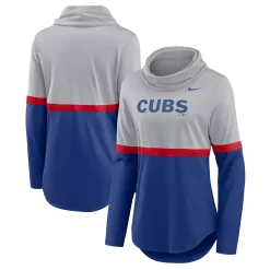 Women's Nike Royal/Red Chicago Cubs Club Lettering Fashion Performance Pullover Sweatshirt