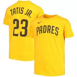 Youth Nike Fernando Tatis Jr. Gold San Diego Padres Player Name & Number T-Shirt