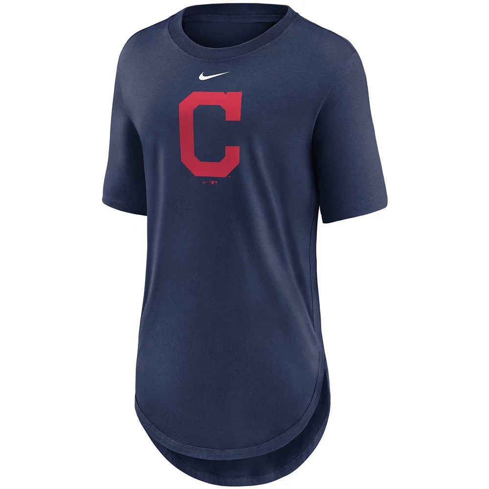 Women's Nike Navy Cleveland Indians Mascot Outline Weekend Tri-Blend T-Shirt - Image 3