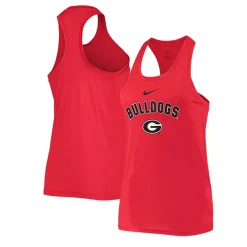 Women's Nike Red Georgia Bulldogs Arch & Logo Classic Performance Tank Top