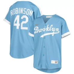 Youth Nike Jackie Robinson Light Blue Brooklyn Dodgers Alternate Cooperstown Collection Player Jersey