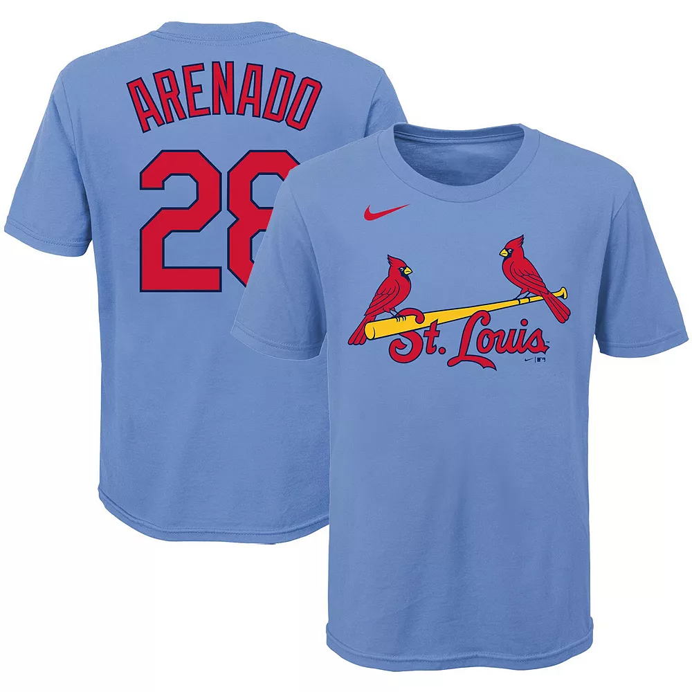 Youth Nike Nolan Arenado Light Blue St. Louis Cardinals Player Name & Number T-Shirt