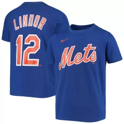 Youth Nike Francisco Lindor Royal New York Mets Player Name & Number Performance T-Shirt