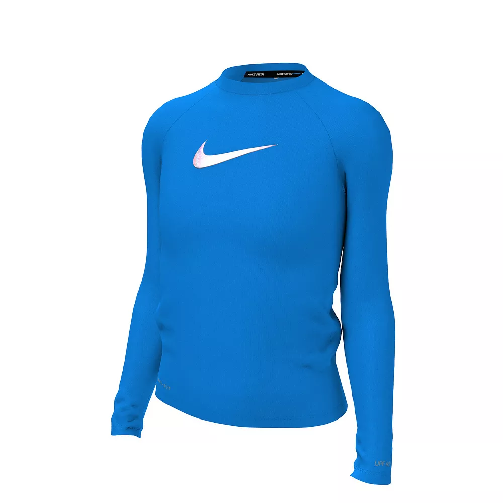 Girls 7-16 Nike Swoosh Long Sleeve Hydroguard Swim Top - Image 2