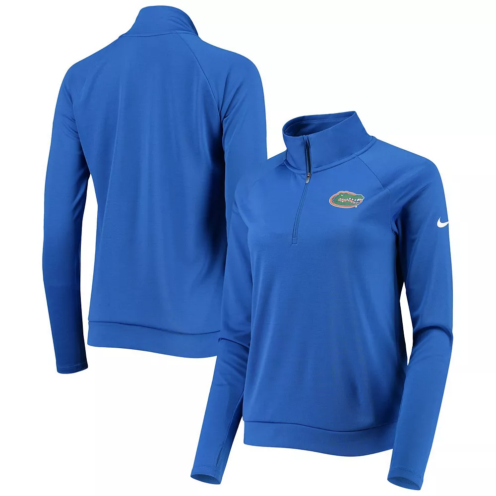 Women's Nike Royal Florida Gators Pacer Raglan Performance Quarter-Zip Jacket - Image 2