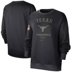 Women's Nike Black Texas Longhorns Military Appreciation Therma Performance All-Time Pullover Sweatshirt