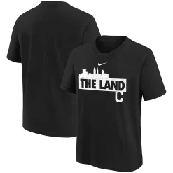 Youth Nike Black Cleveland Indians Nickname Skyline T-Shirt