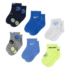 Baby Boy Nike Smiley Face Ankle Socks 6-Pack