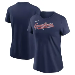 Women's Nike Navy Cleveland Guardians Wordmark T-Shirt