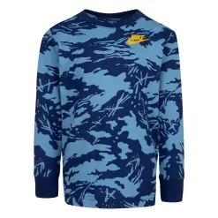 Boys 4-7 Nike Camo Print Long Sleeve Logo Tee