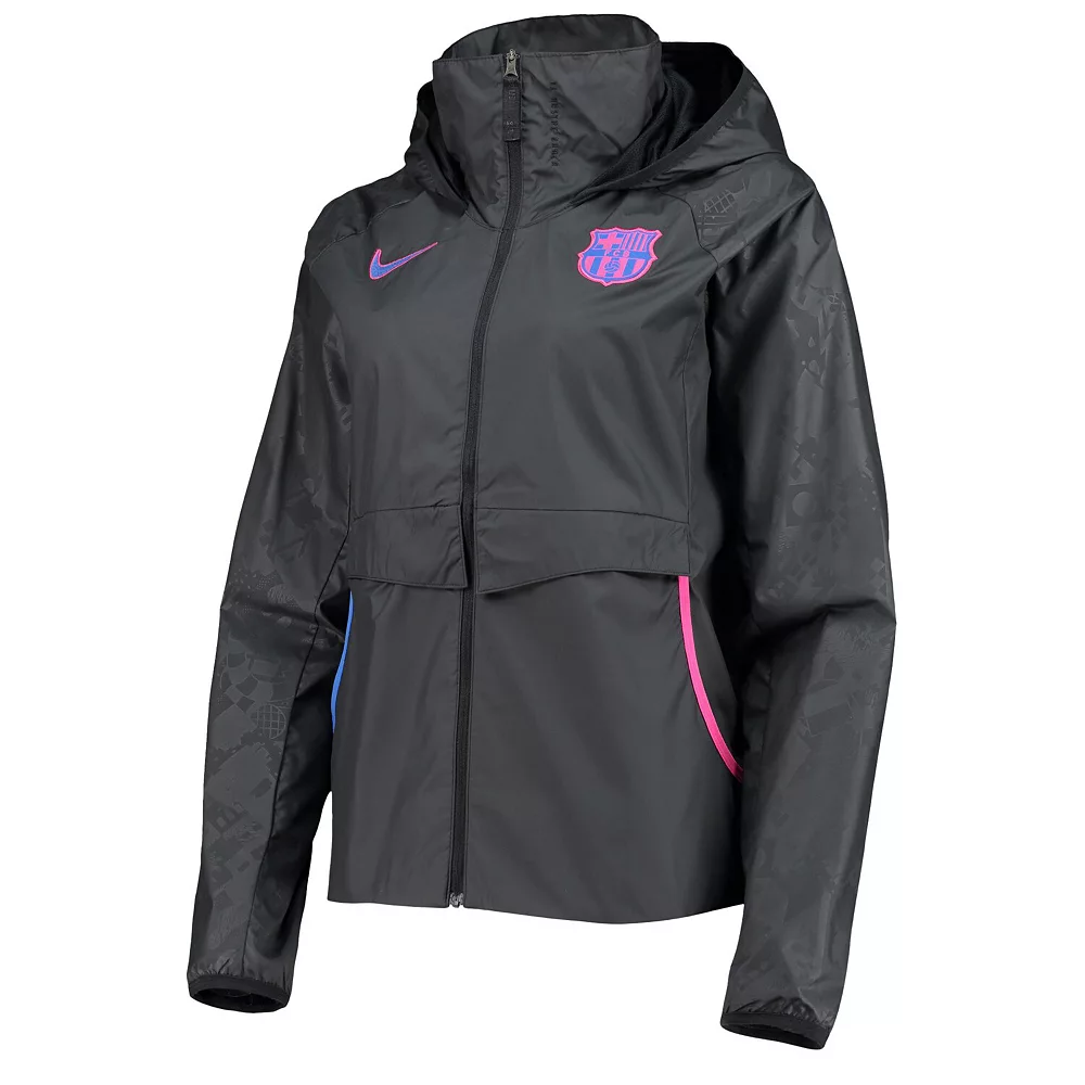 Women's Nike Black Barcelona AWF Raglan Full-Zip Jacket - Image 3