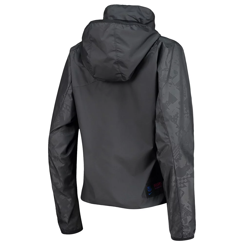 Women's Nike Black Barcelona AWF Raglan Full-Zip Jacket - Image 4