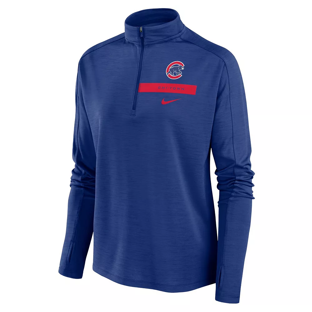 Women's Nike Royal Chicago Cubs Primetime Local Touch Pacer Quarter-Zip Top - Image 3