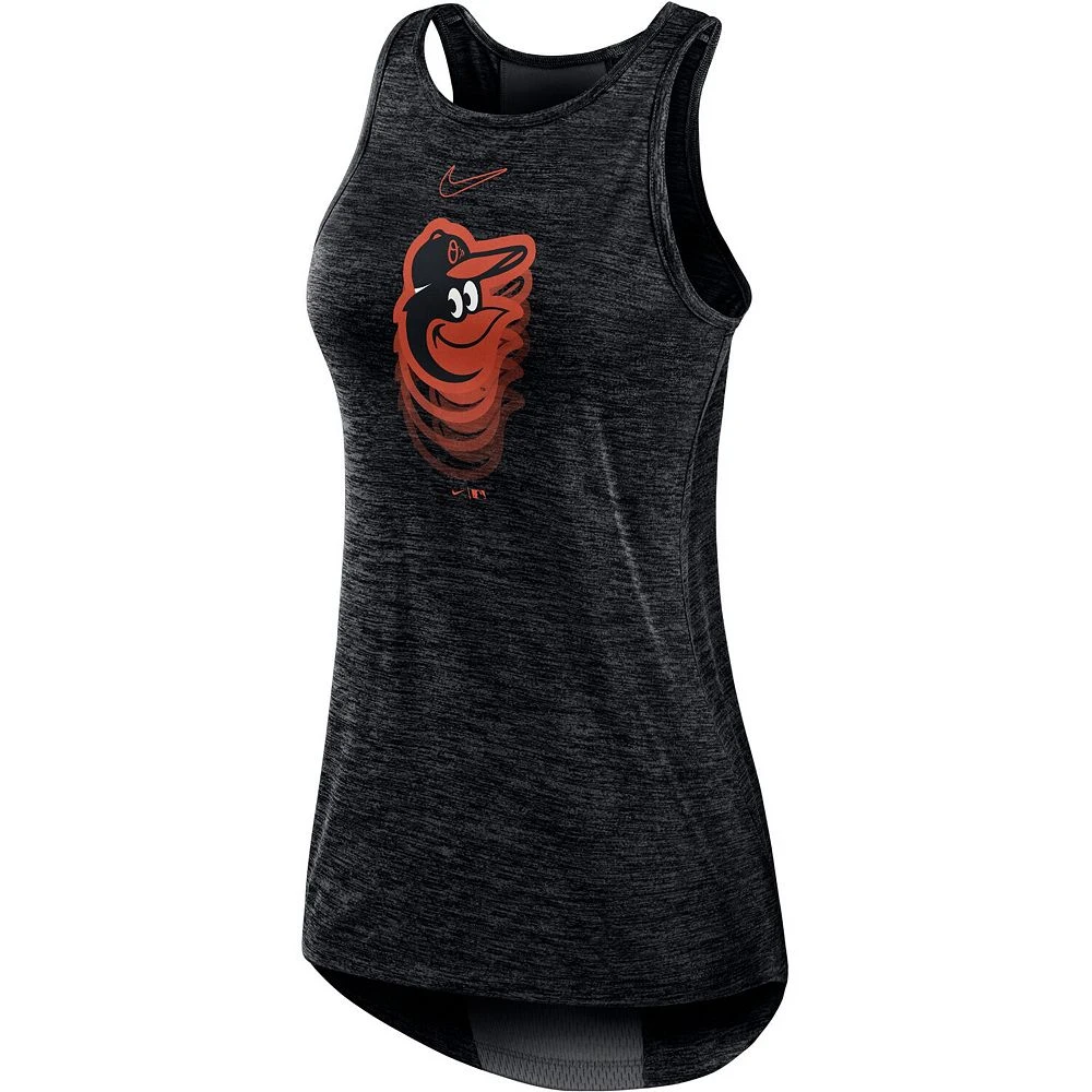 Women's Nike Black Baltimore Orioles Logo Fade High Neck Performance Tank Top - Image 3