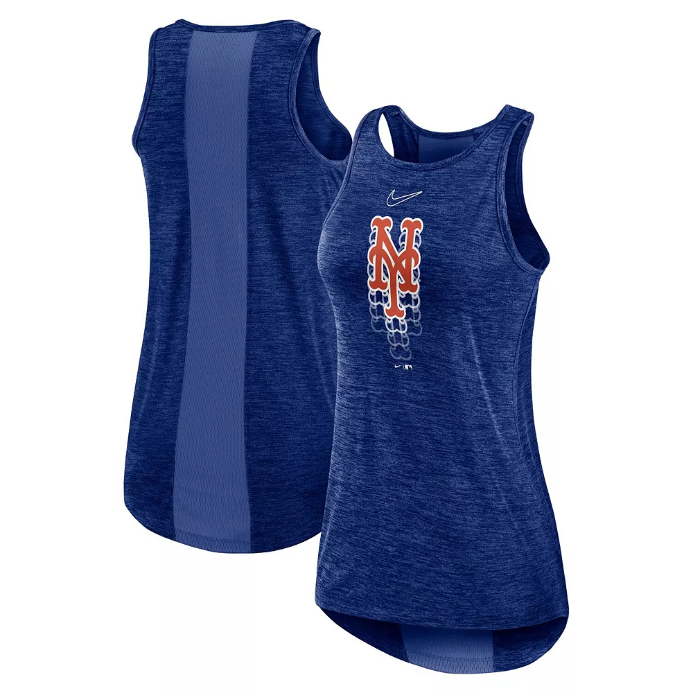 Women's Nike Royal New York Mets Logo Fade High Neck Performance Tank Top - Image 2