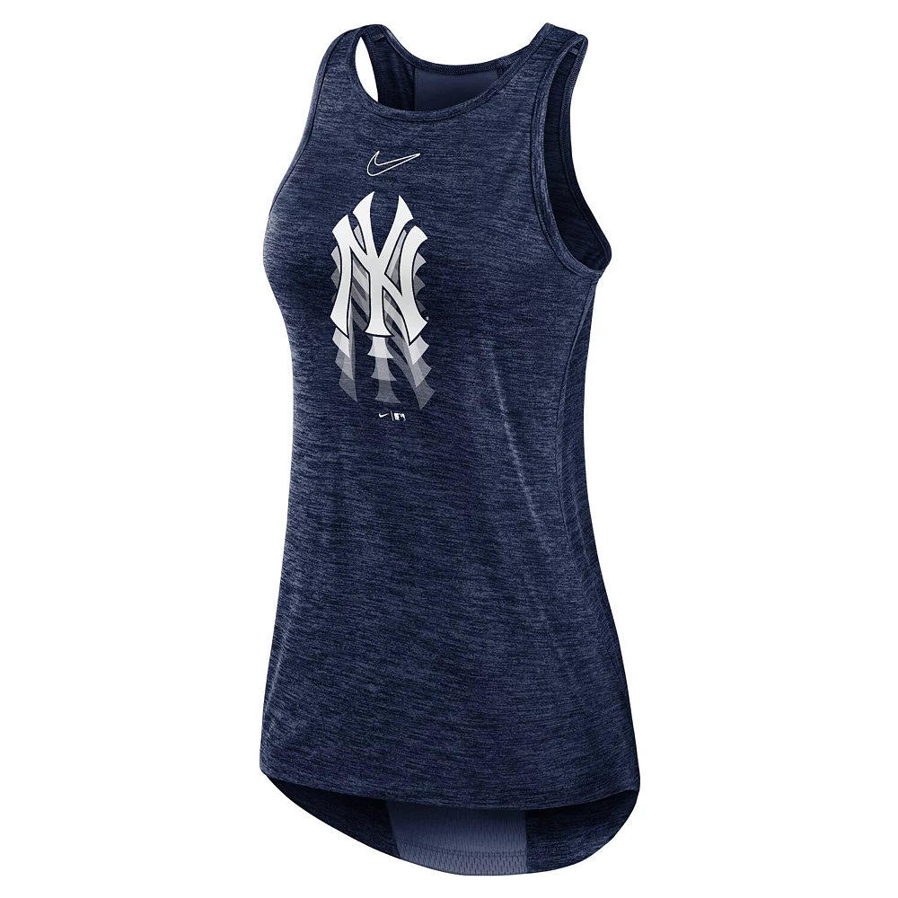 Women's Nike Navy New York Yankees Logo Fade High Neck Performance Tank Top - Image 3