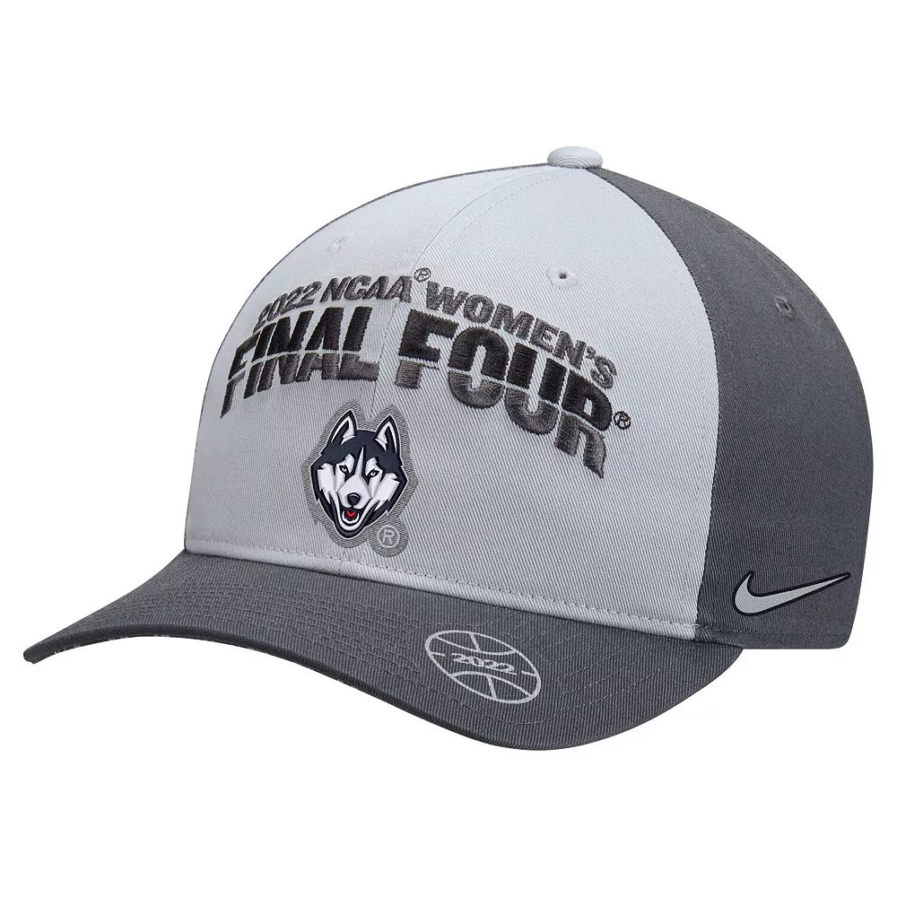 Women's Nike Gray UConn Huskies 2022 NCAA Women's Basketball Tournament March Madness Final Four Regional Champions Locker Room Classic 99 Adjustable Hat
