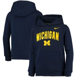 Youth Nike Navy Michigan Wolverines Club Fleece Pullover Hoodie
