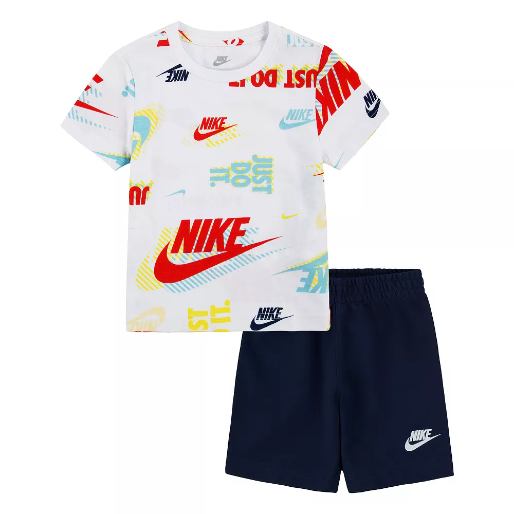 Toddler Boy Nike Logos Tee & Shorts Set