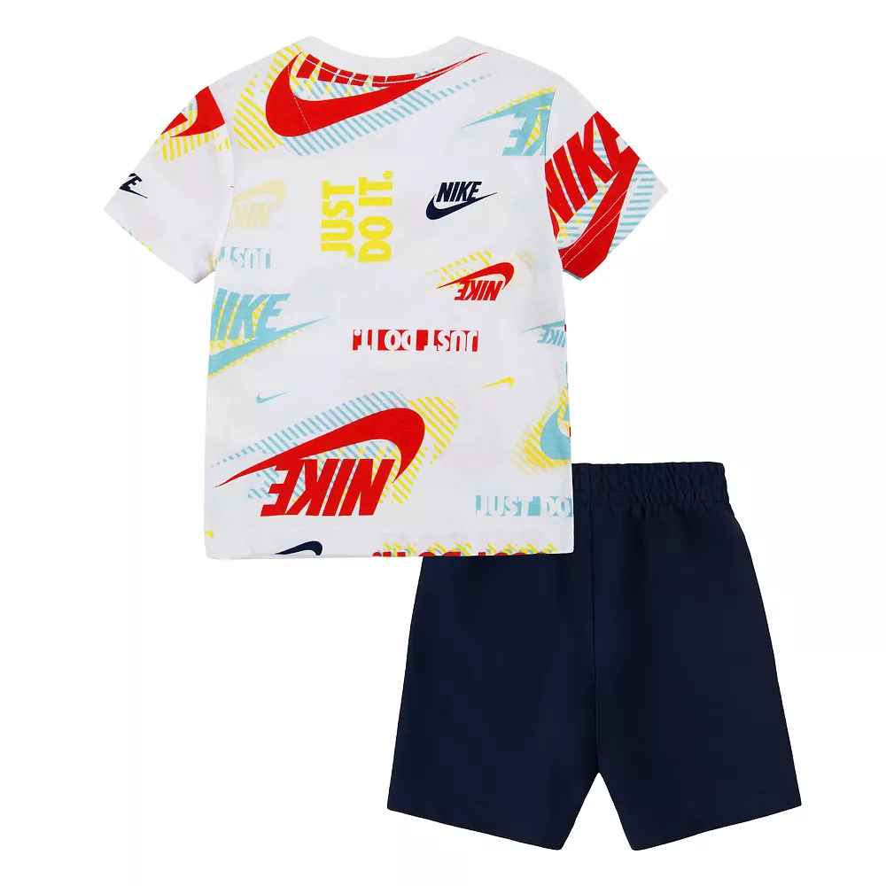 Toddler Boy Nike Logos Tee & Shorts Set - Image 2