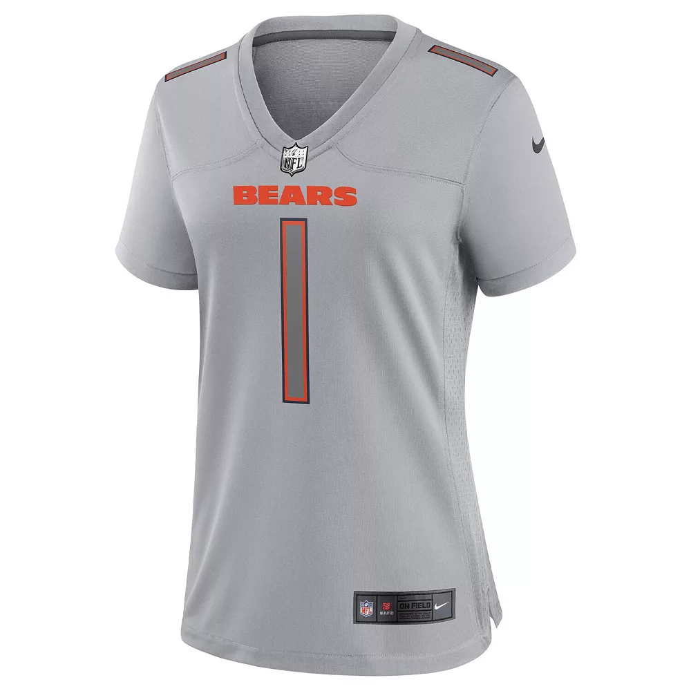 Women's Nike Justin Fields Gray Chicago Bears Atmosphere Fashion Game Jersey - Image 3