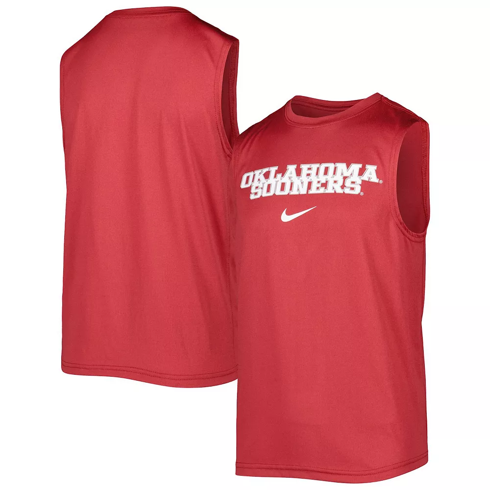 Youth Nike Crimson Oklahoma Sooners Legend Performance Sleeveless T-Shirt