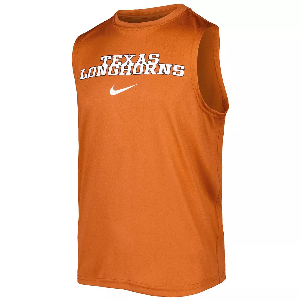Youth Nike Texas Orange Texas Longhorns Legend Performance Sleeveless T-Shirt - Image 3