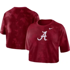 Women's Nike Crimson Alabama Crimson Tide Tie-Dye Cropped T-Shirt