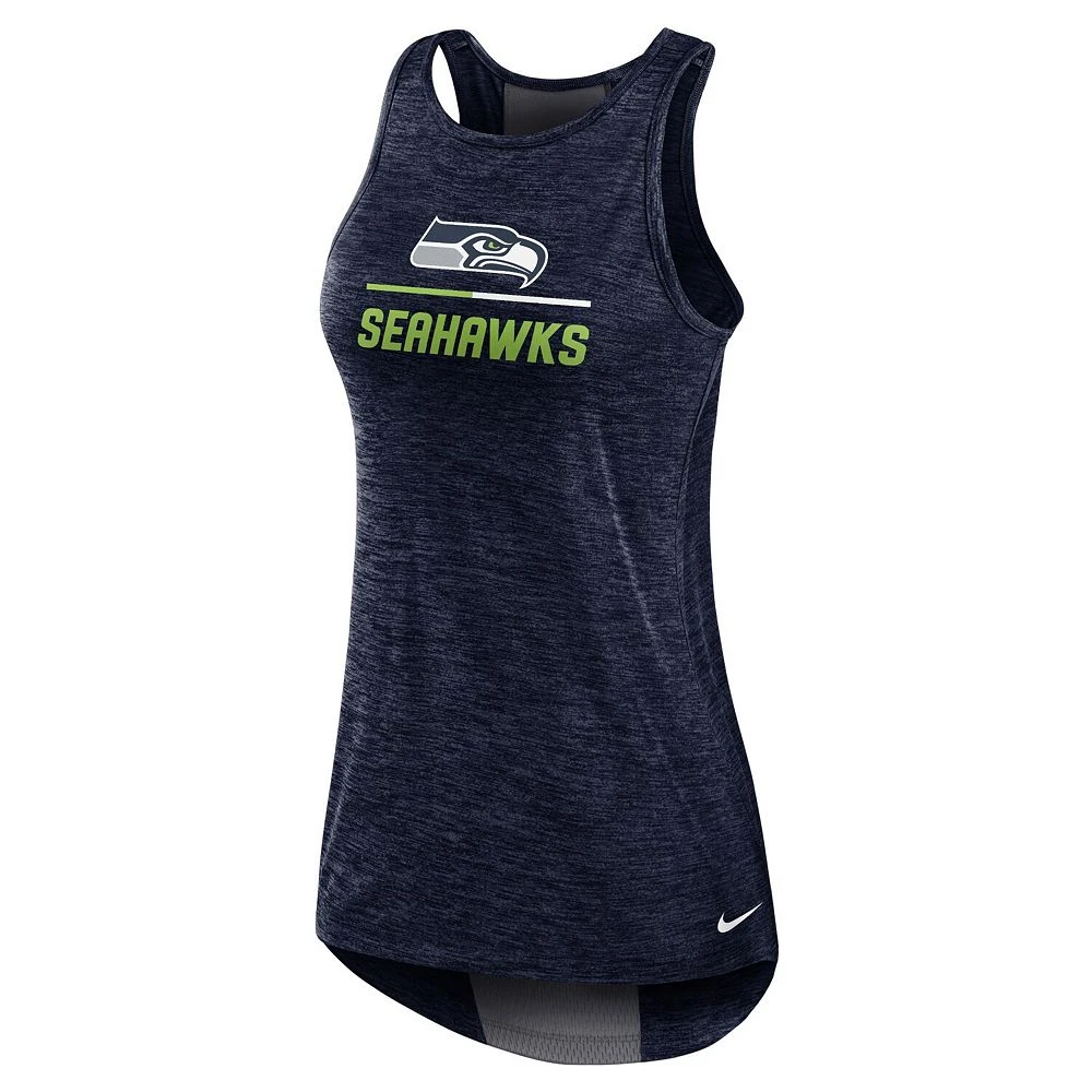 Women's Nike College Navy Seattle Seahawks High Neck Performance Tank Top - Image 3