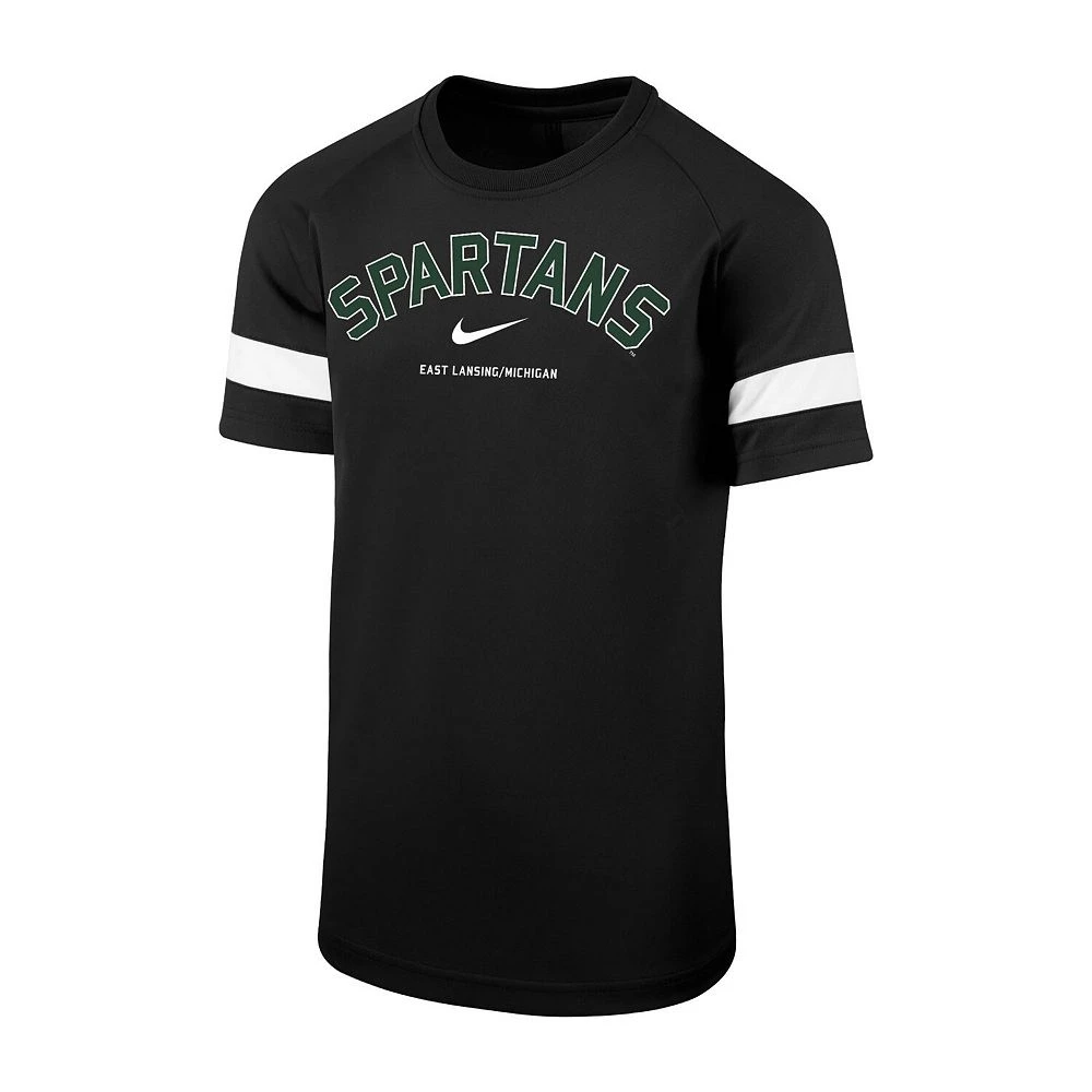 Youth Nike Black Michigan State Spartans Academy Sleeve Stripe T-Shirt