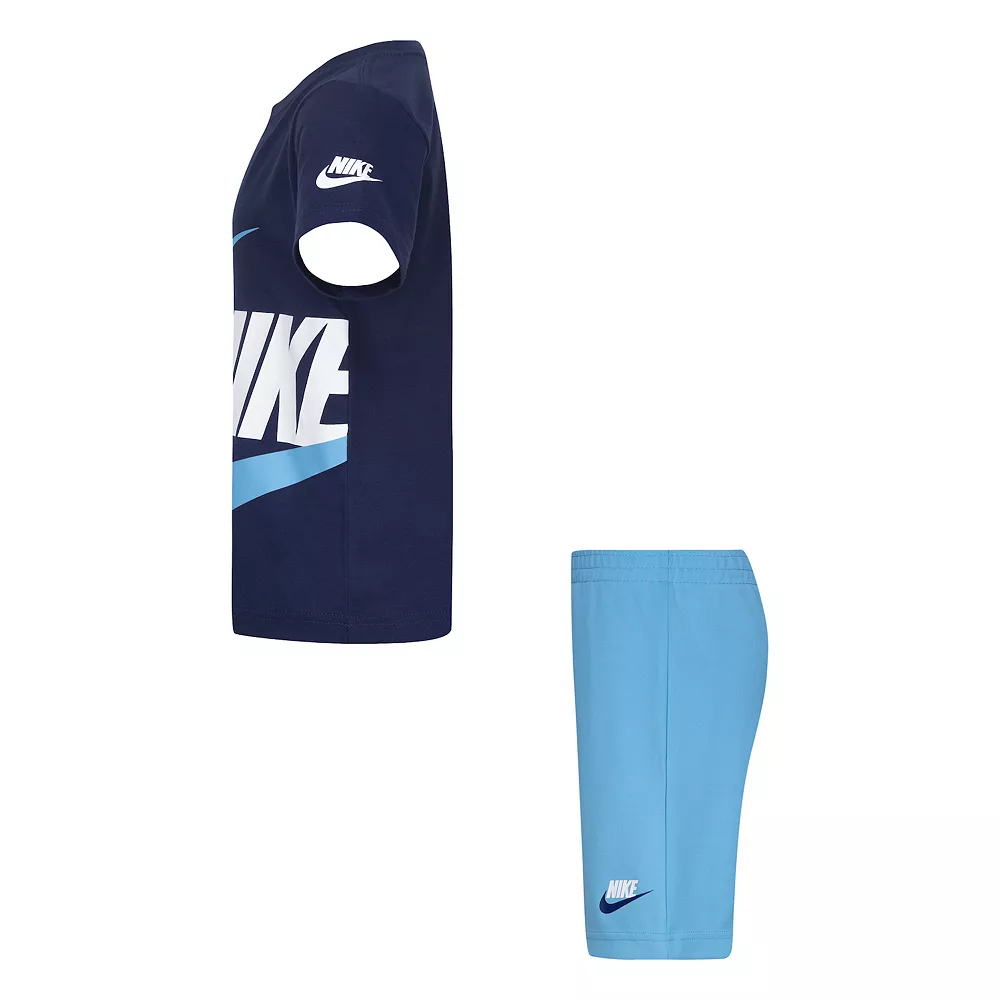 Boys 4-7 Nike Big Double-Logo Graphic Tee & Logo Shorts Set - Image 3