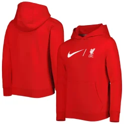 Youth Nike Red Liverpool Lockup Club Fleece Pullover Hoodie