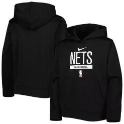 Youth Nike Black Brooklyn Nets Spotlight Practice Performance Pullover Hoodie